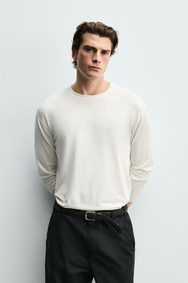 BASIC REGULAR FIT JUMPER - Oyster-white by Zara