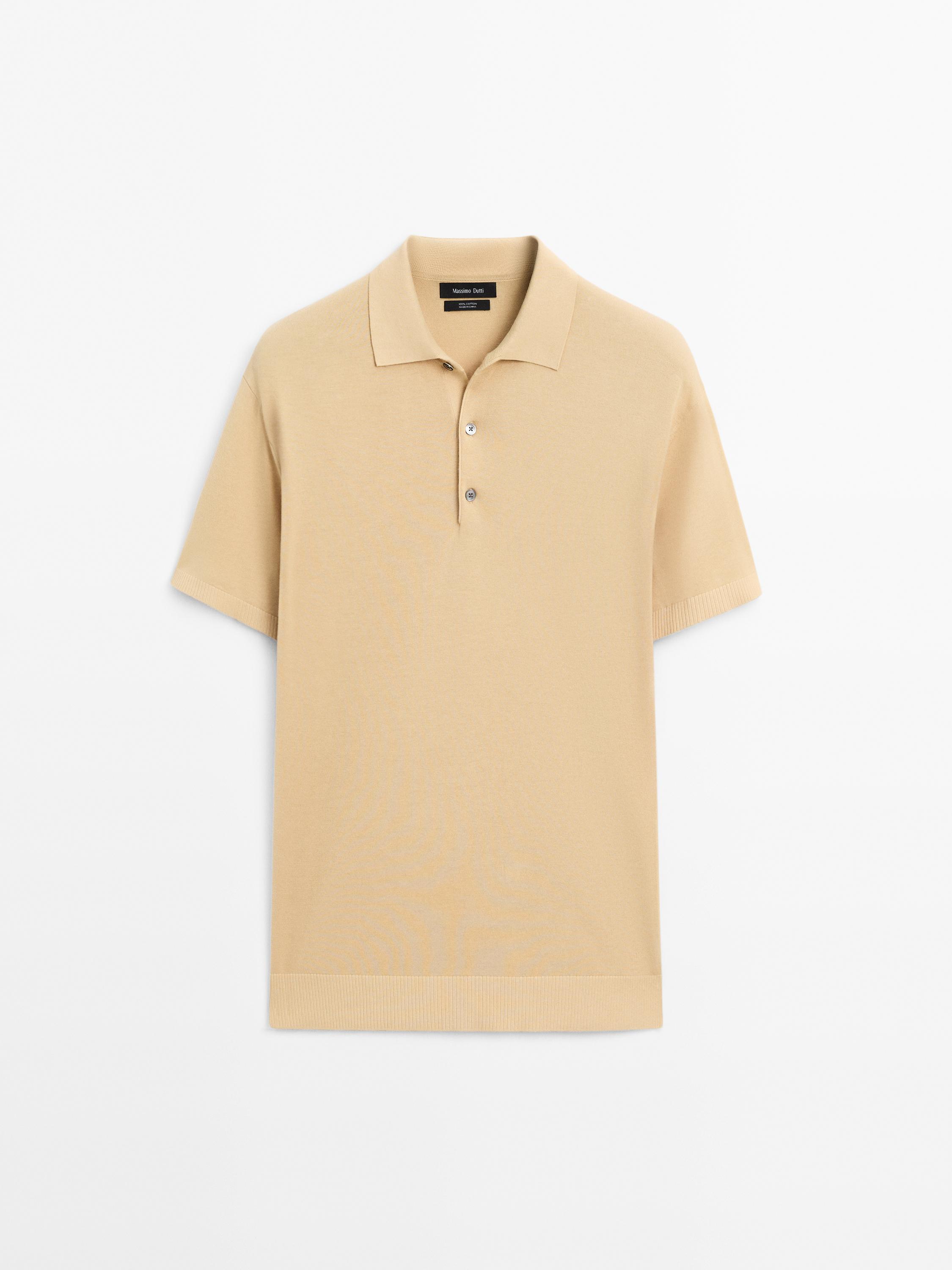 Short sleeve knit polo shirt