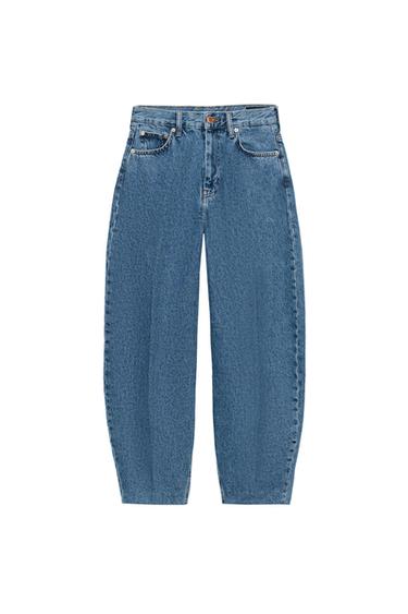 JEANS ZW COLLECTION TAPERED SHTRAT I LARTË - E kaltër nga Zara