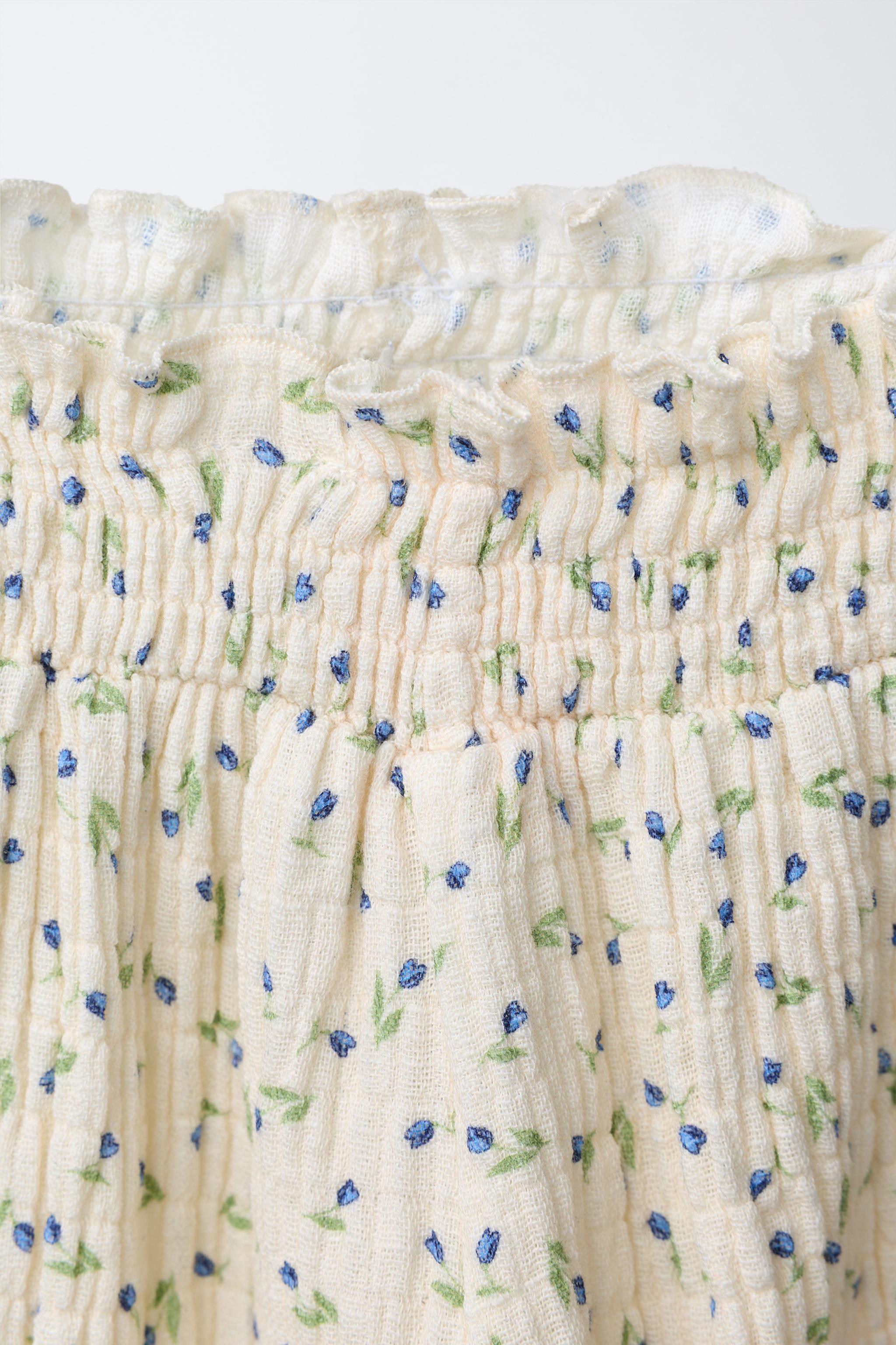 FLORAL TEXTURED BAGGY PANTS