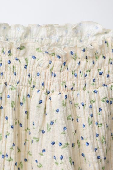 BAGGY TROUSERS WITH FLORAL TEXTURE - Ecru by Zara - Image 2