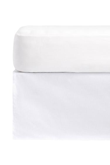 Zara RIBBED BEDSKIRT - White