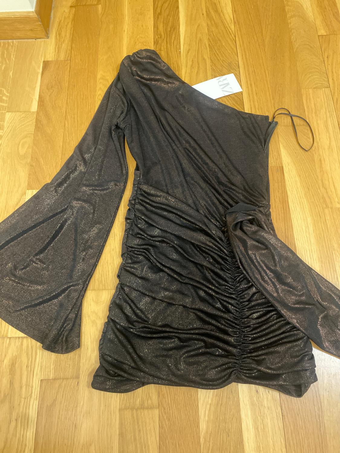 ASYMMETRIC DRESS WITH RHINESTONES