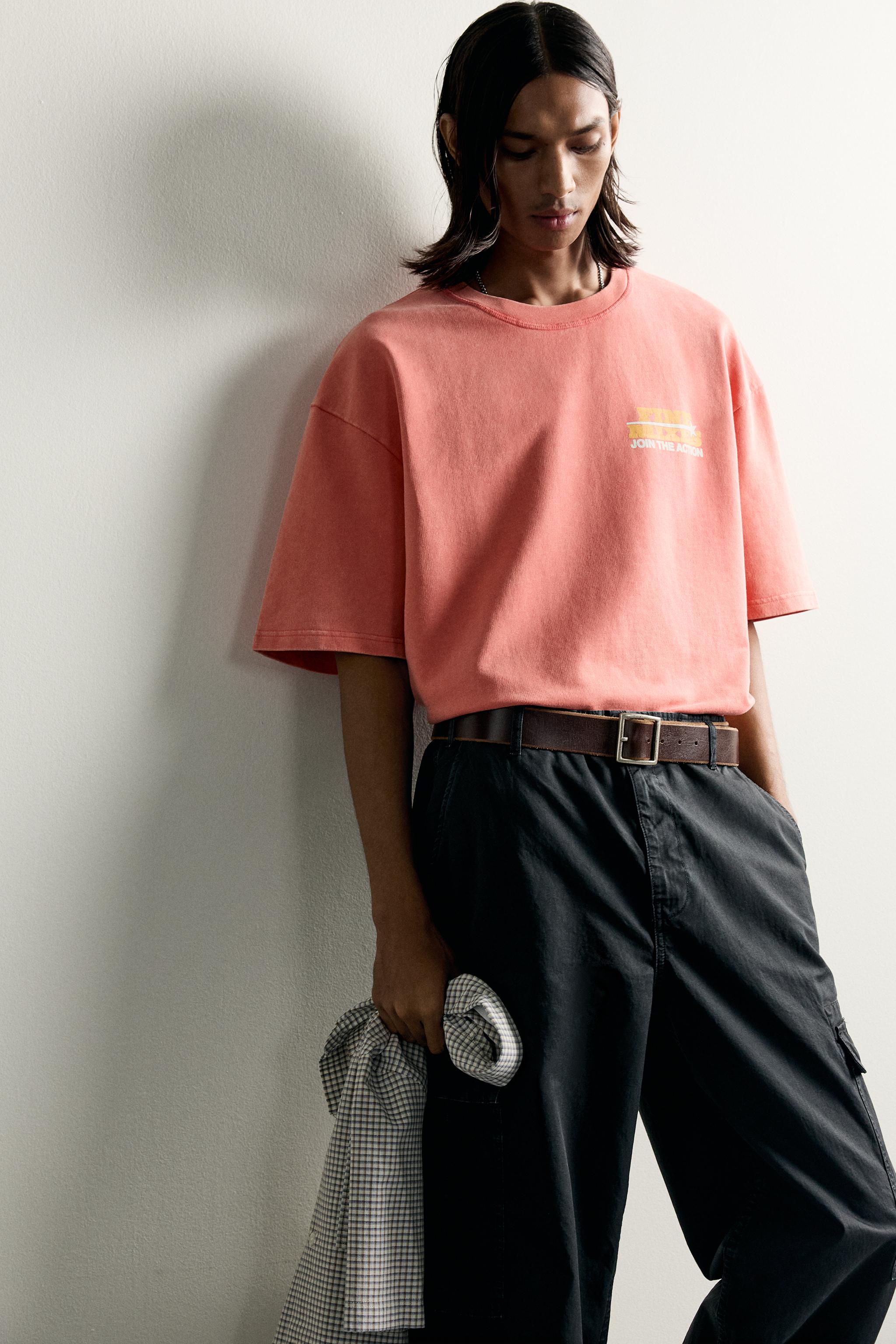 Мужские худи Zara WASHED PRINTED TEXT SWEATSHIRT — фото 6