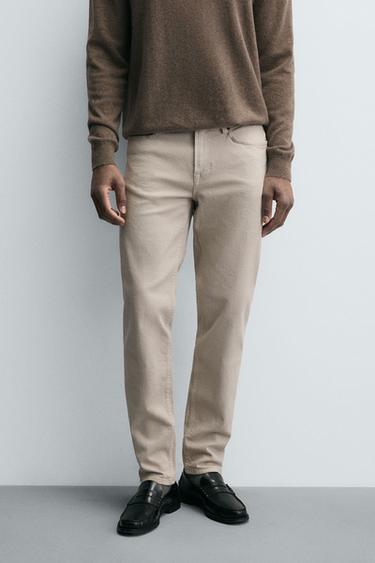SLIM FIT JEANS - Ecru by Zara