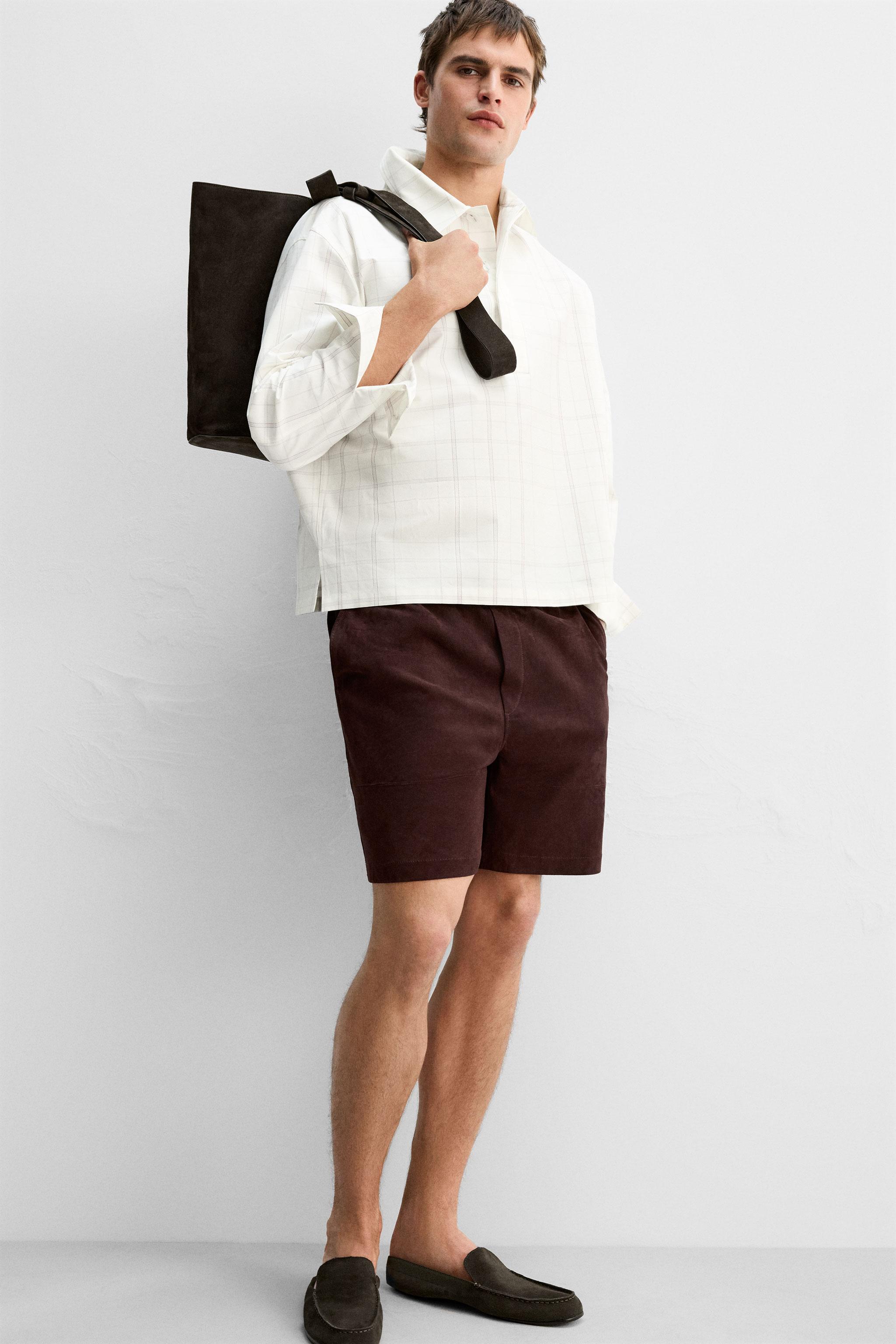 LIMITED EDITION SUEDE SHORTS - Brown | ZARA United States