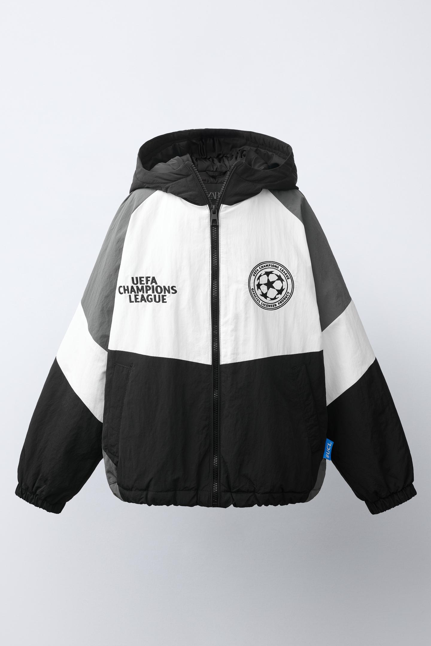 Детская куртка Zara UEFA Champions League ® Colorblock, цвет: Чёрный — фото 2