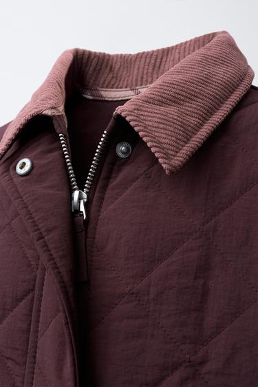 QUILTED RIDING JACKET - Burgundy by Zara - Image 4