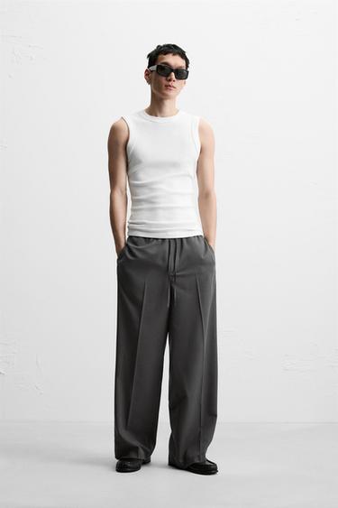 RELAXED FIT TROUSERS WITH STRIPE - Grey by Zara