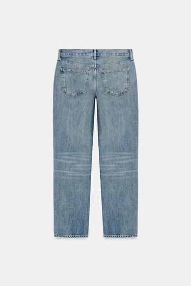 JEAN ZW COLLECTION DROIT TAILLE MOYENNE DÉCHIRÉ - Bleu de Zara - Image 6