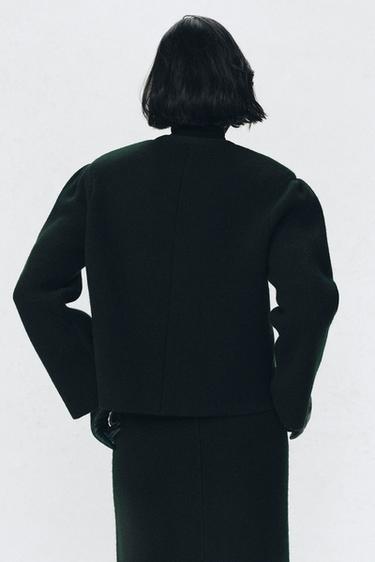 VESTE ÉPAULETTES LAINE SOSHIOTSUKI X ZARA - Vert bouteille foncé de Zara - Image 3