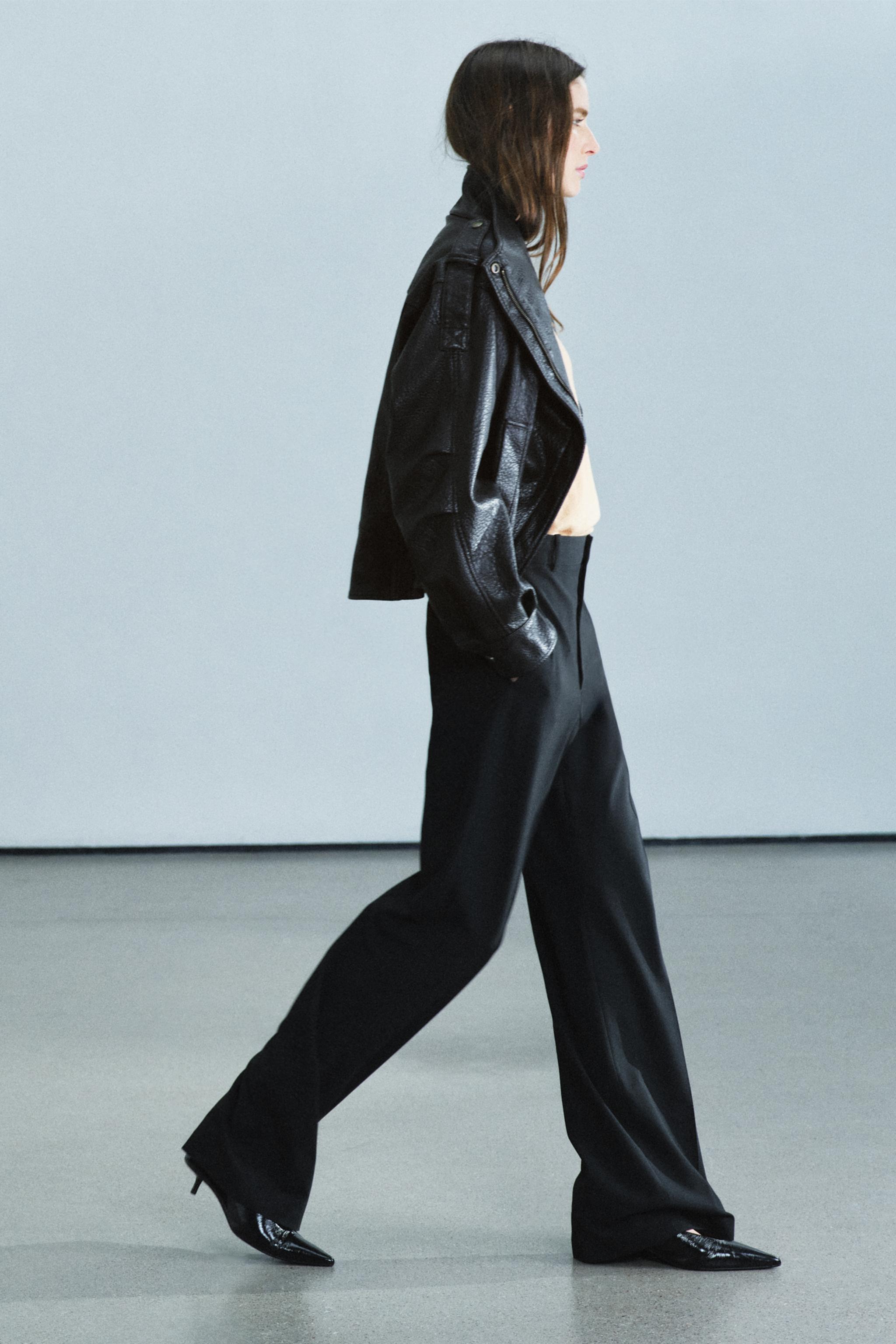 PANTALON À JAMBES LARGES TAILLE HAUTE ZW COLLECTION