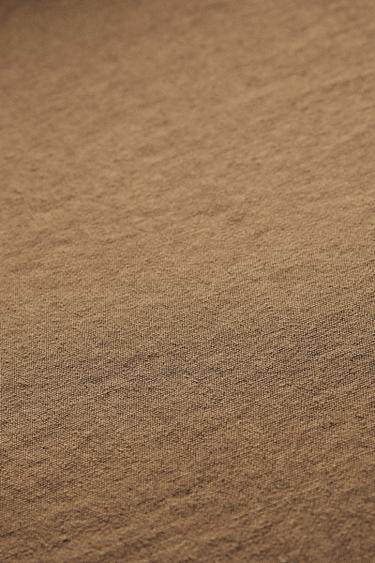 WASHED LINEN POUF - Brick by Zara - Image 3