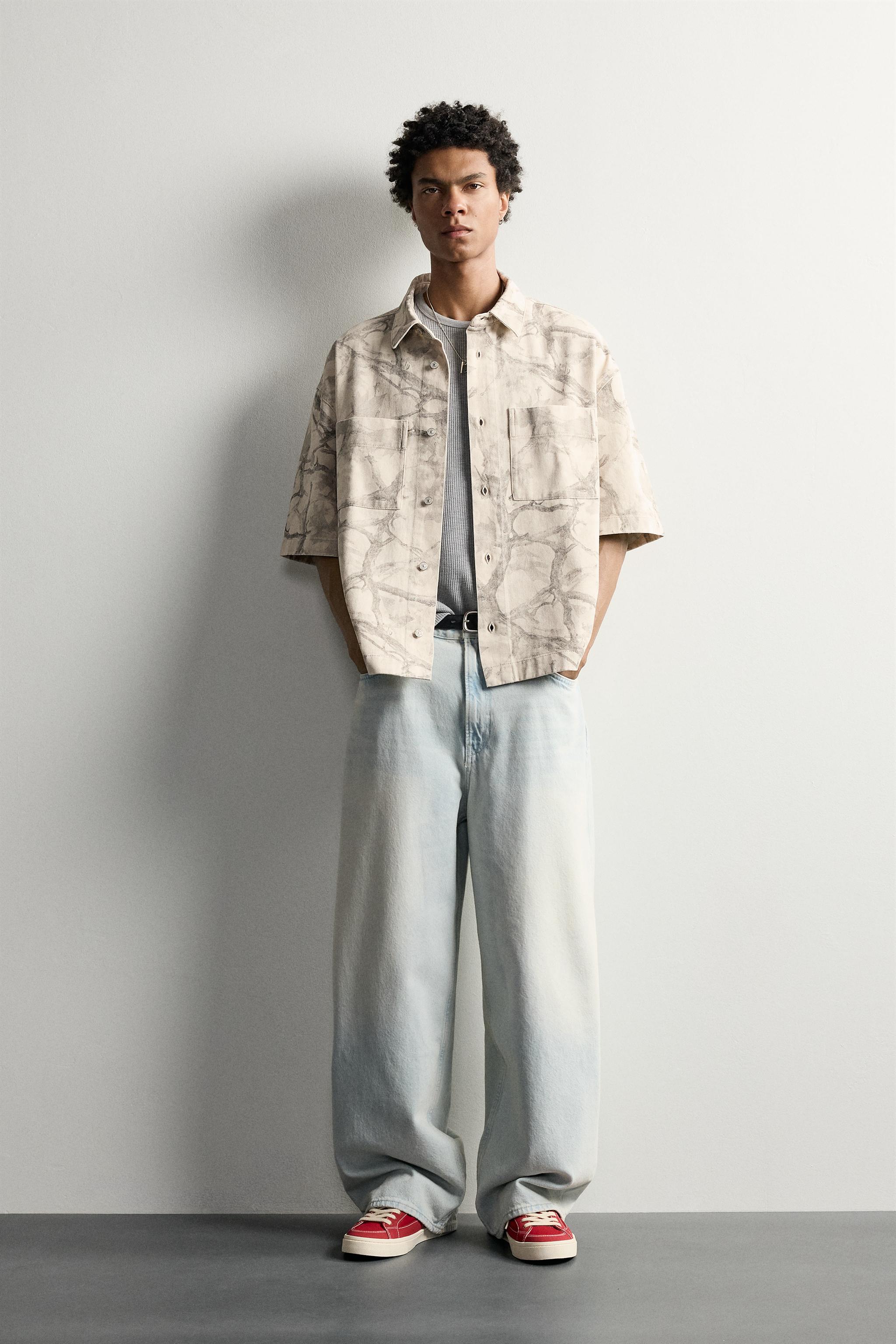 ABSTRACT PRINT BOXY FIT OVERSHIRT