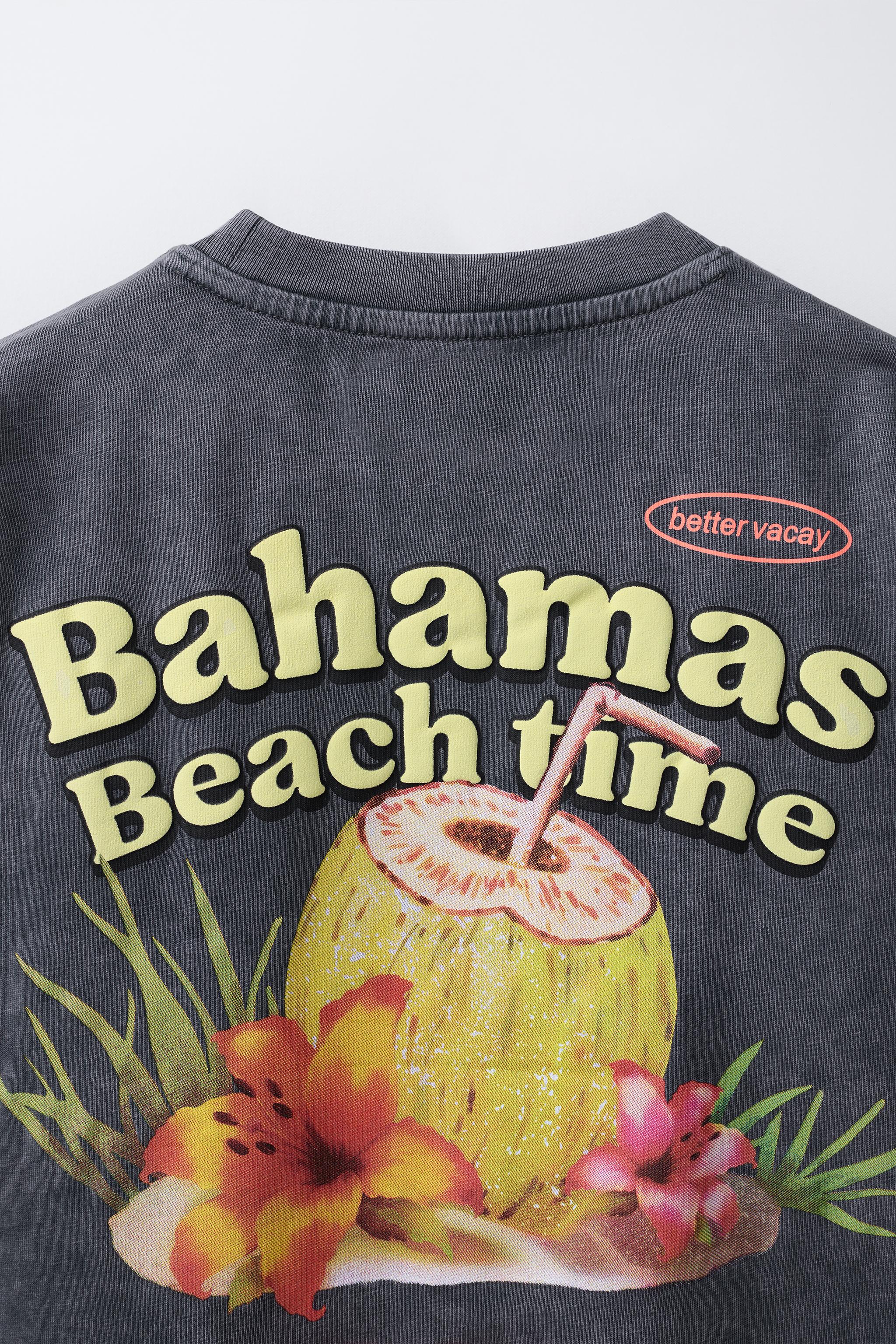 T-SHIRT TEINT EN PIÈCE IMPRIMÉ