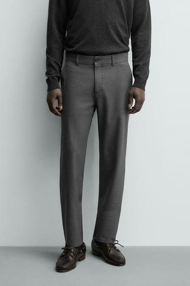 PANTALON CHINO STRUCTURÉ CONFORT - Gris / Naturel de Zara