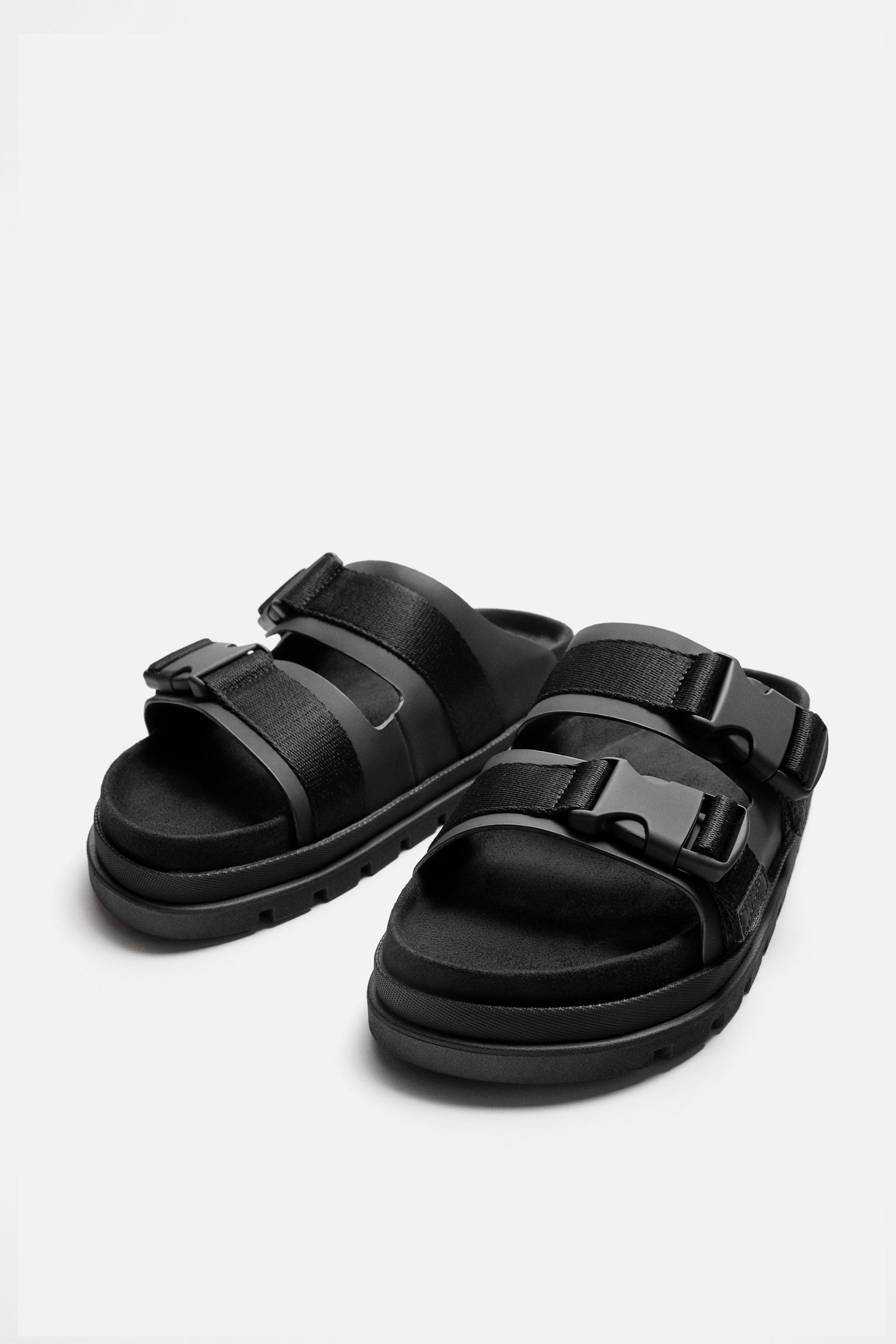 ダブルストラップ チャンキーサンダル - ブラック | ZARA Japan