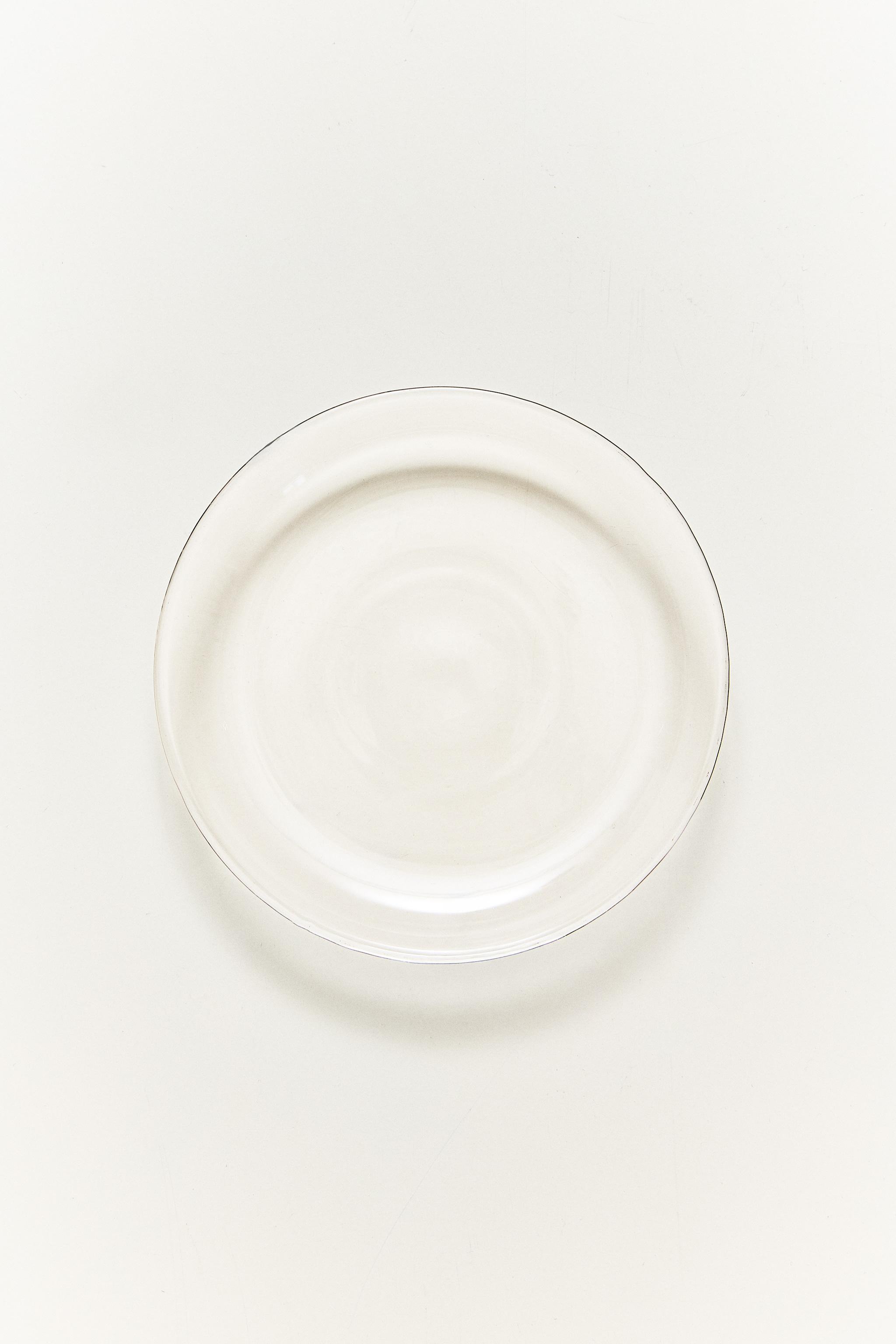 BOROSILICATE GLASS SIDE PLATE WITH RIM — Transparent