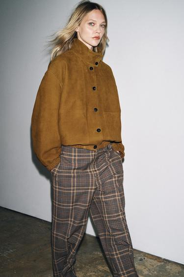 LEATHER BOMBER JACKET ZW COLLECTION LIMITED EDITION - Khaki by Zara