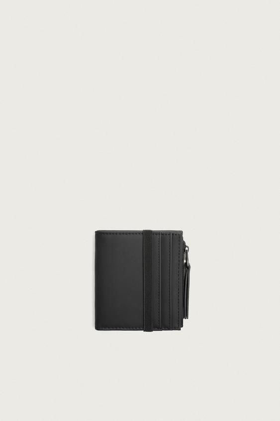 CARTERA MONEDERO ENGOMADO - Negro de Zara - Imagen 0