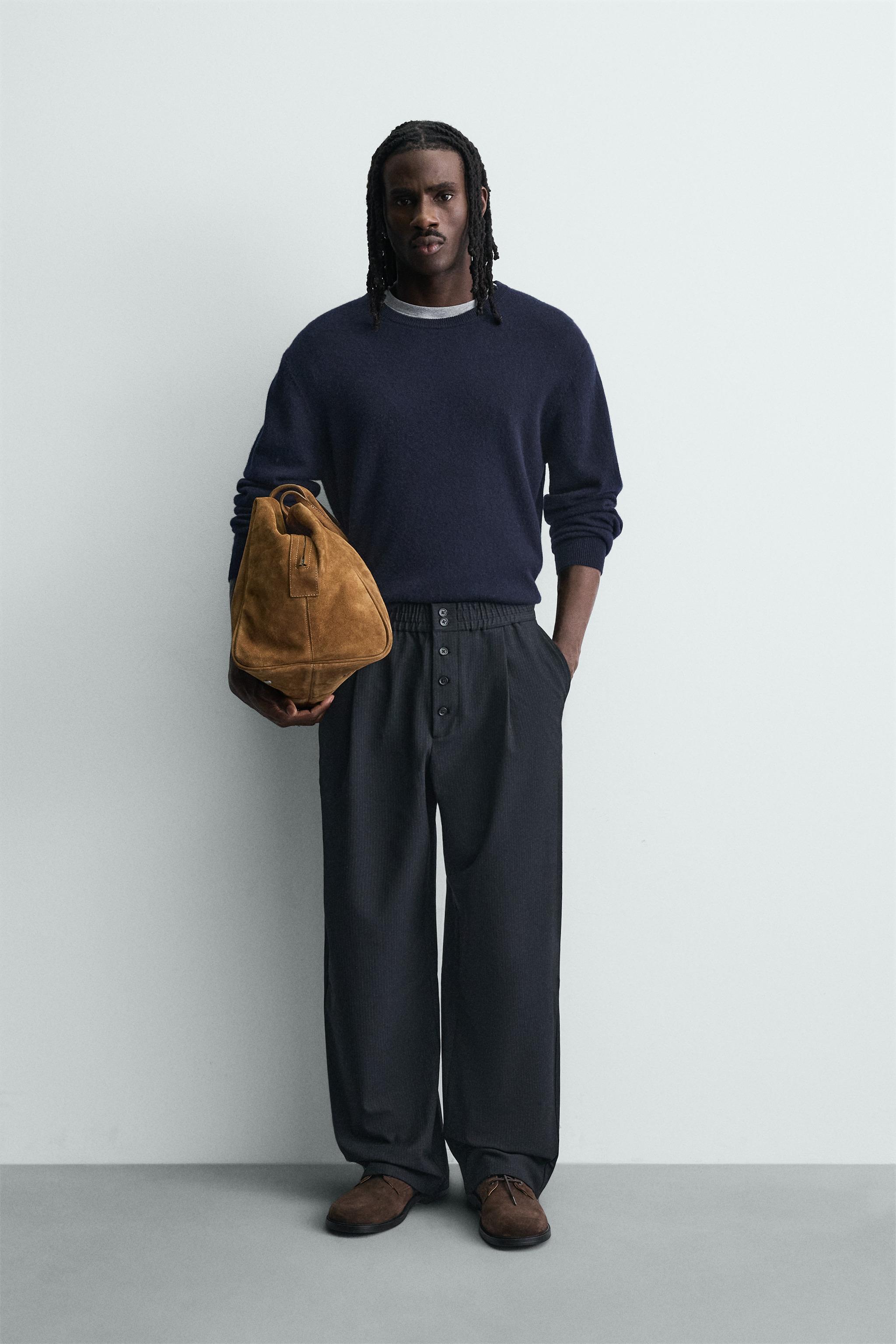 ヒイ リラックスフィット ピンストライプパンツ - ネイビーブルー | ZARA