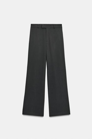 PANTALÓN RECTO CON VISCOSA - Gris de Zara