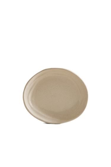 TEXTURED CERAMIC BATHROOM SOAP DISH - Ecru by Zara