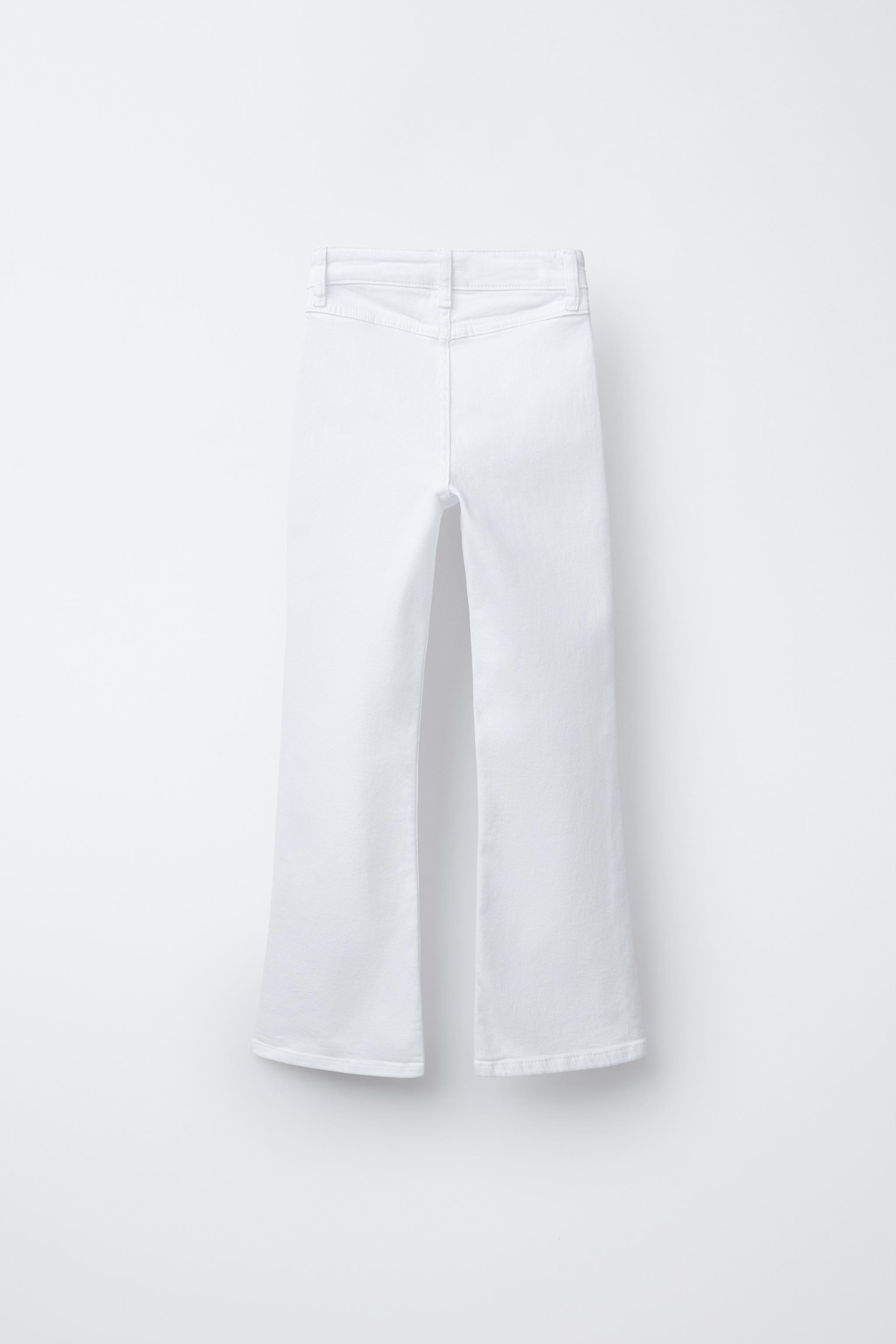 スタッズ付きフレアデニムパンツ - ホワイト | ZARA Japan / 日本