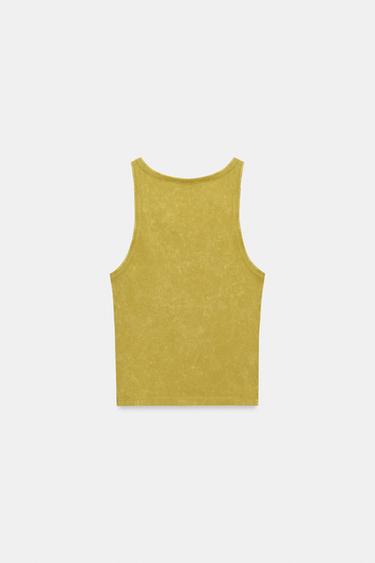 HAUT RUSTIQUE À BRETELLES - Jaune citron de Zara - Image 5