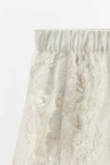 SHORT DENTELLE BRODERIES LIMITED EDITION - Blanc cassé de Zara - Image 3