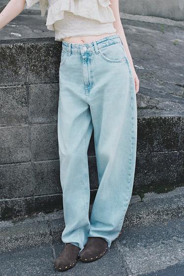 JEANS BARREL TRF ハイウエストライトブルーZaraのJEANS BARREL TRF ハイウエスト - ライトブルー 