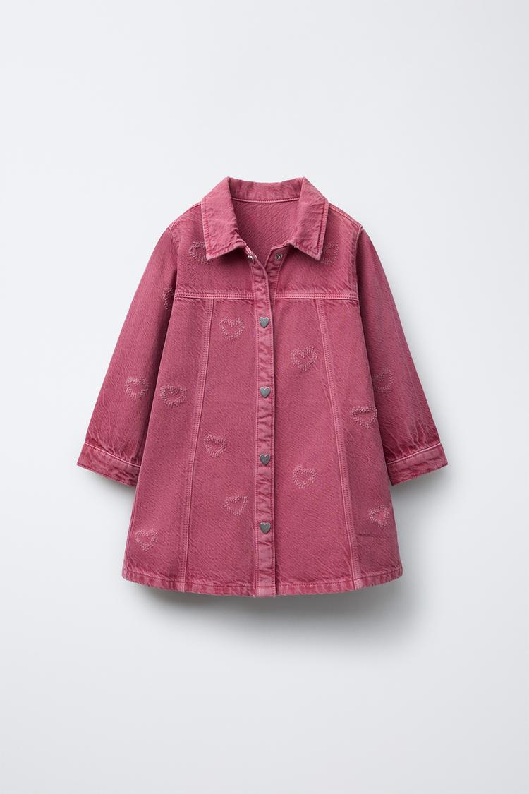 VESTIDO SARGA CORAZONES Fucsia ZARA España