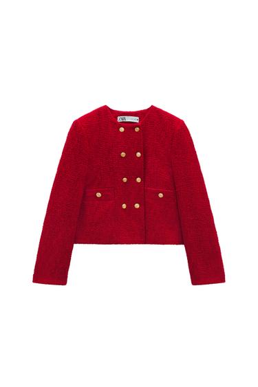 TEXTURED DOUBLE-BREASTED JACKET