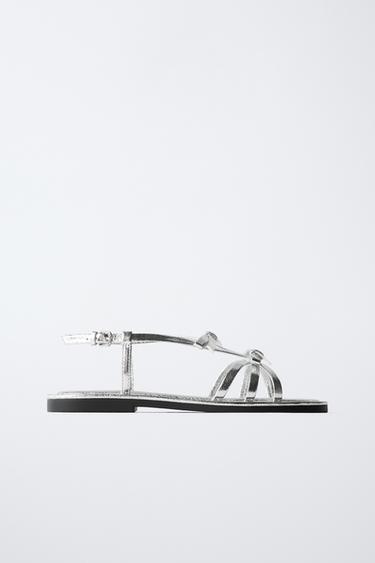 SANDÁLIA LAÇOS - Prata da Zara