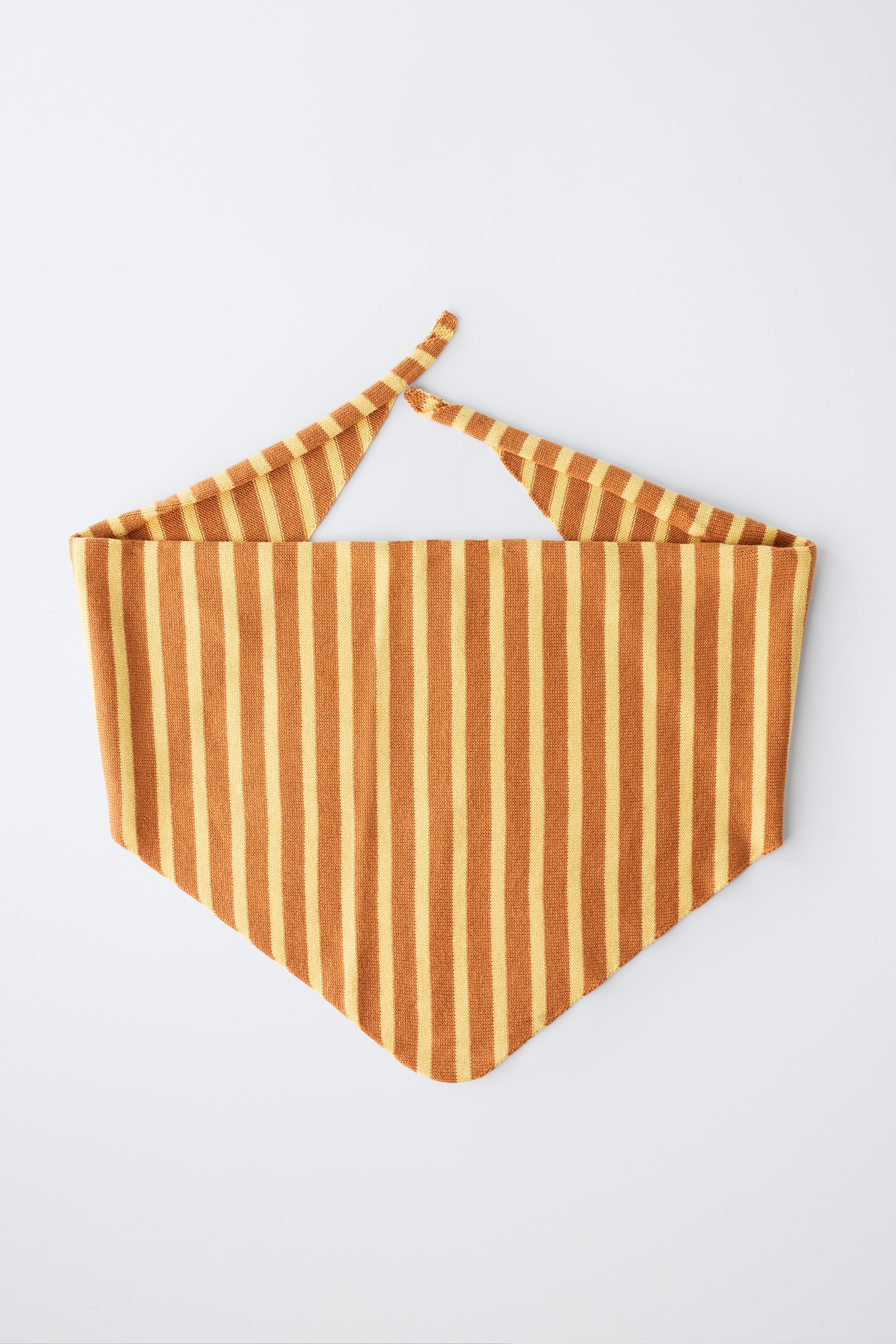 Детские аксессуары Zara STRIPED KNIT TRIANGLE BANDANA — фото 4