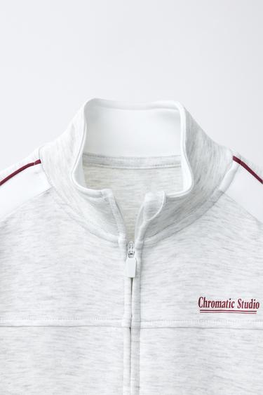 SWEAT ZIPPÉ SPORT - Gris chiné de Zara - Image 2