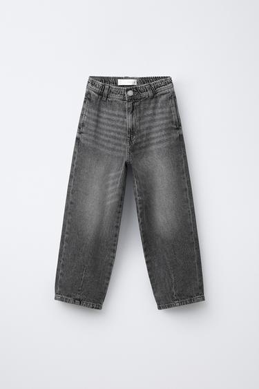 Zara BALLOON ELASTIC JEANS - Mid-gray