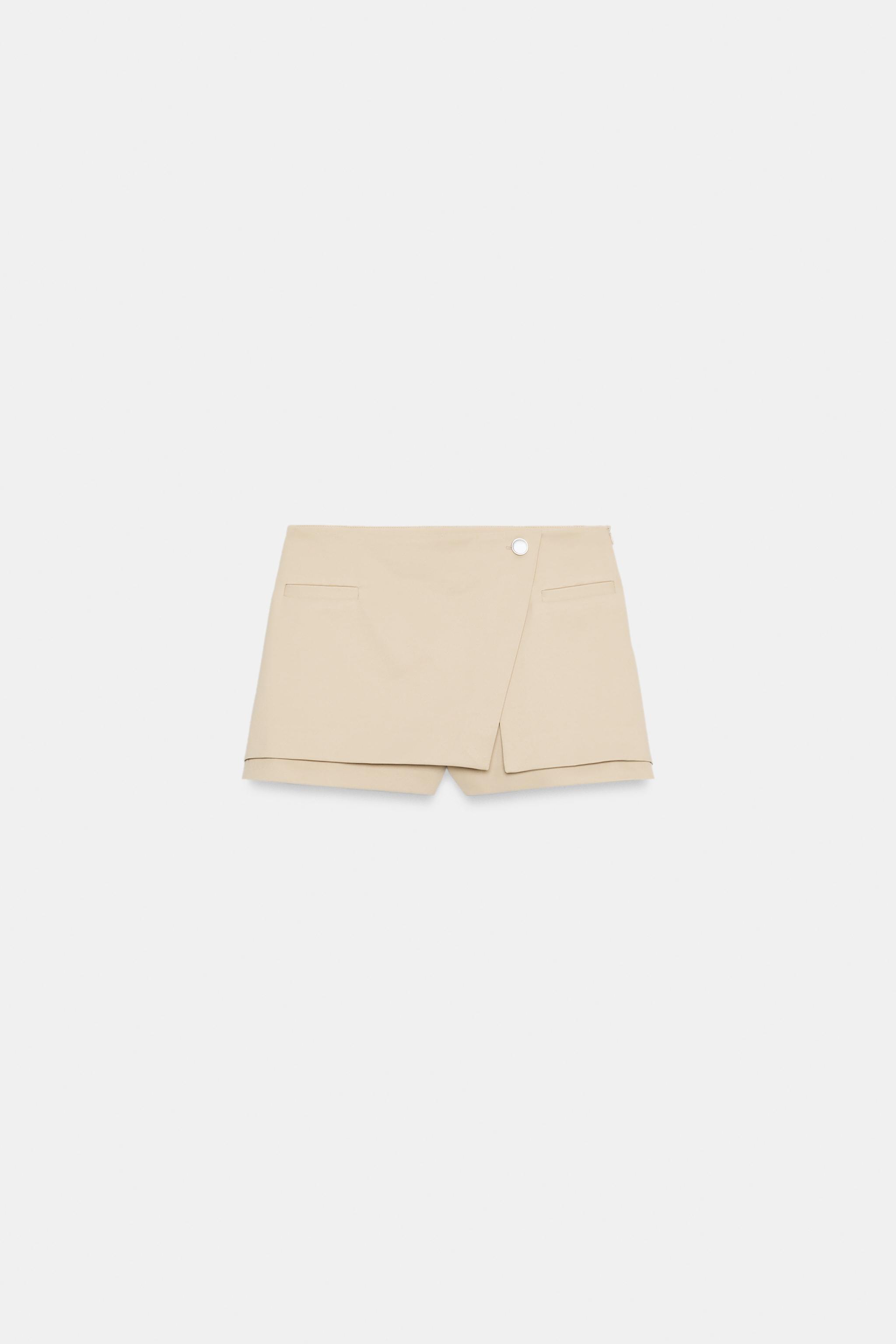 Женские юбки Zara LOW-RISE WRAP SKORT — фото 7