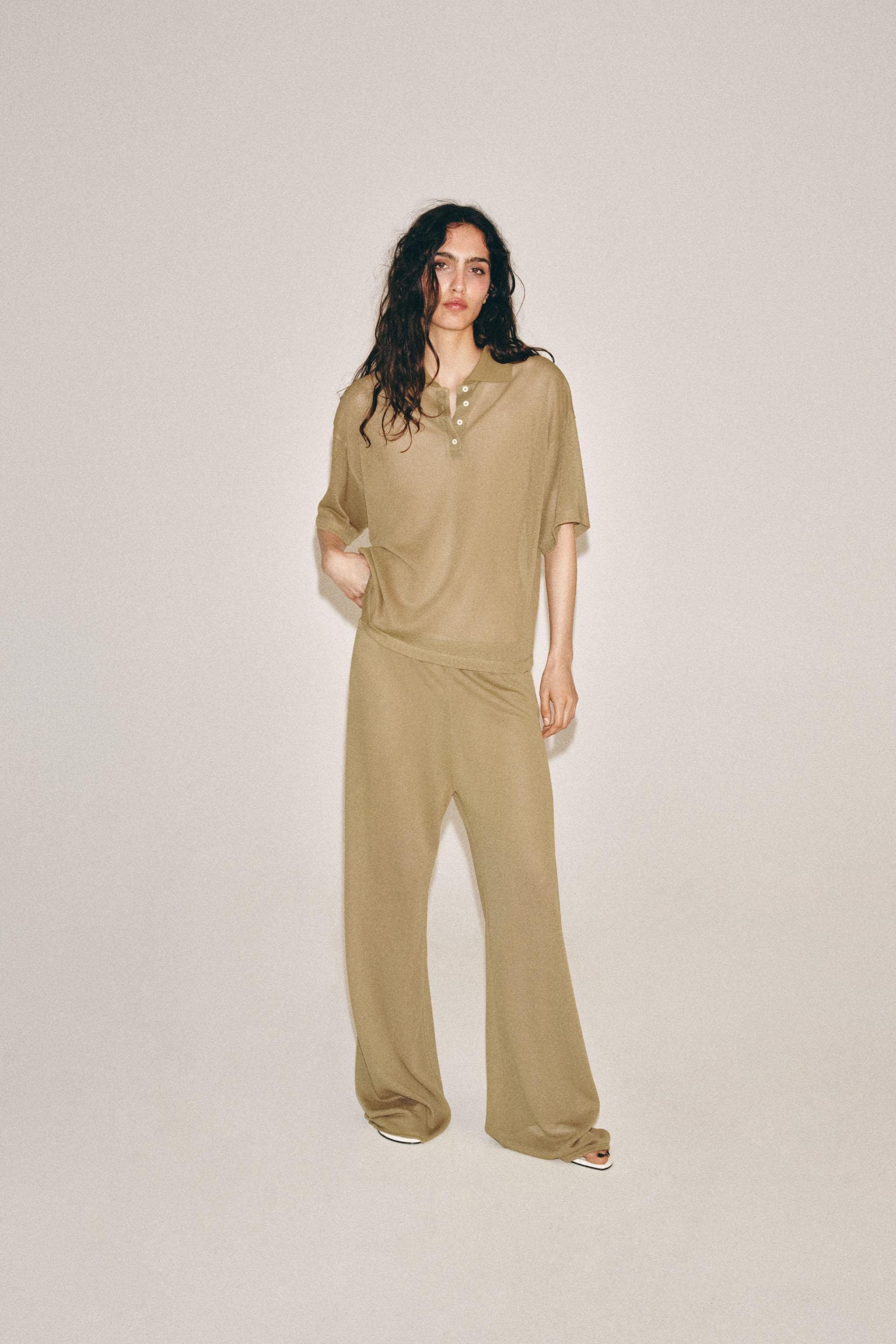 STRAIGHT LEG PANTS — Olive green