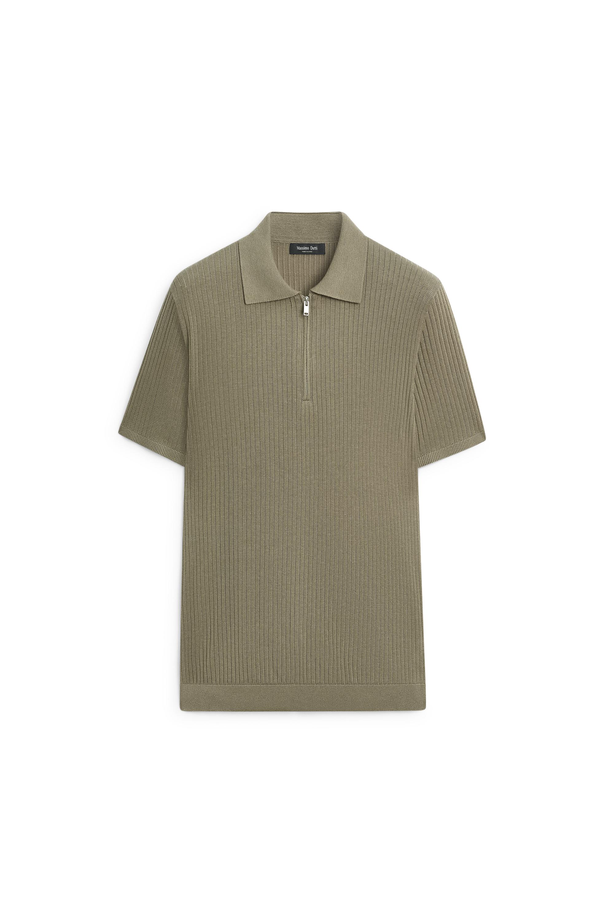 Cotton knit half-zip polo - Mid-green | ZARA United States