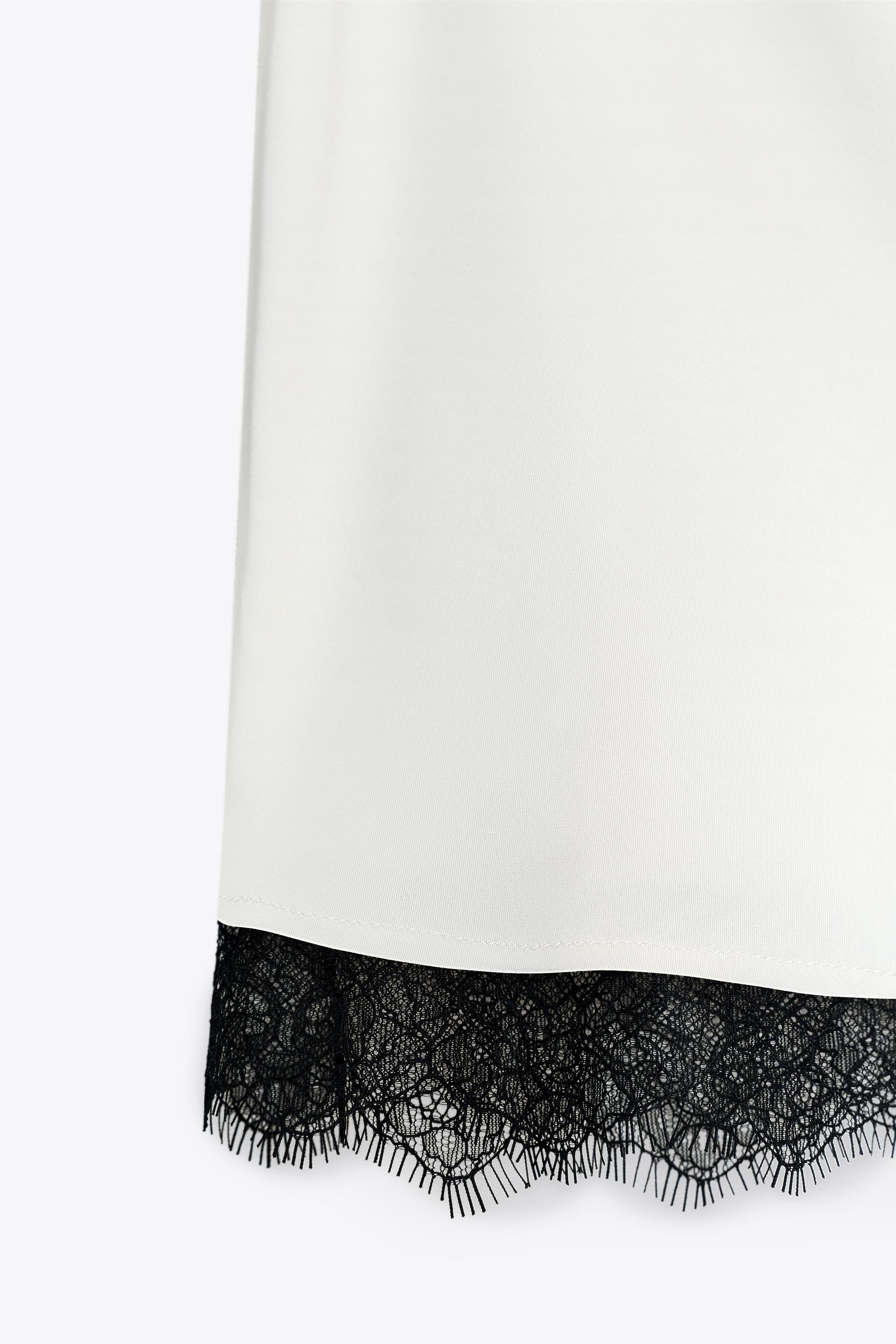 TOP HALTER SATINÉ DENTELLE