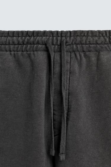 SHORT JOGGER RELAXED FIT EFFET DÉLAVÉ - Anthracite foncé de Zara - Image 9