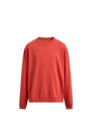 FADED CREW NECK SWEATSHIRT - Red / Orange by Zara