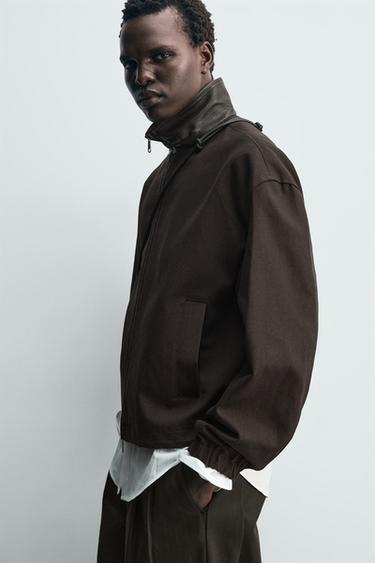 CONTRAST COLLAR JACKET - Brown by Zara - Image 5
