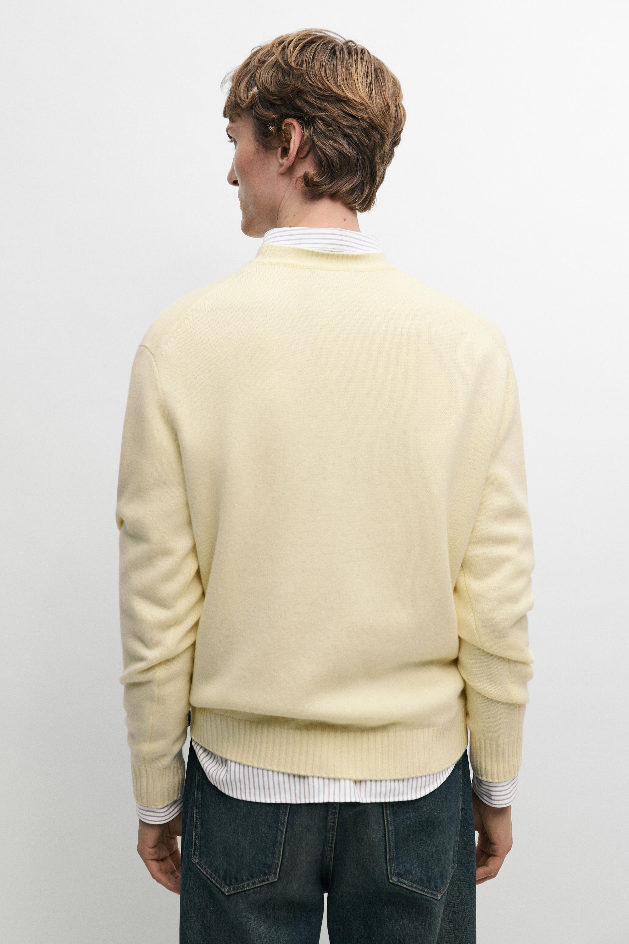 Pull en maille à col rond cachemire
