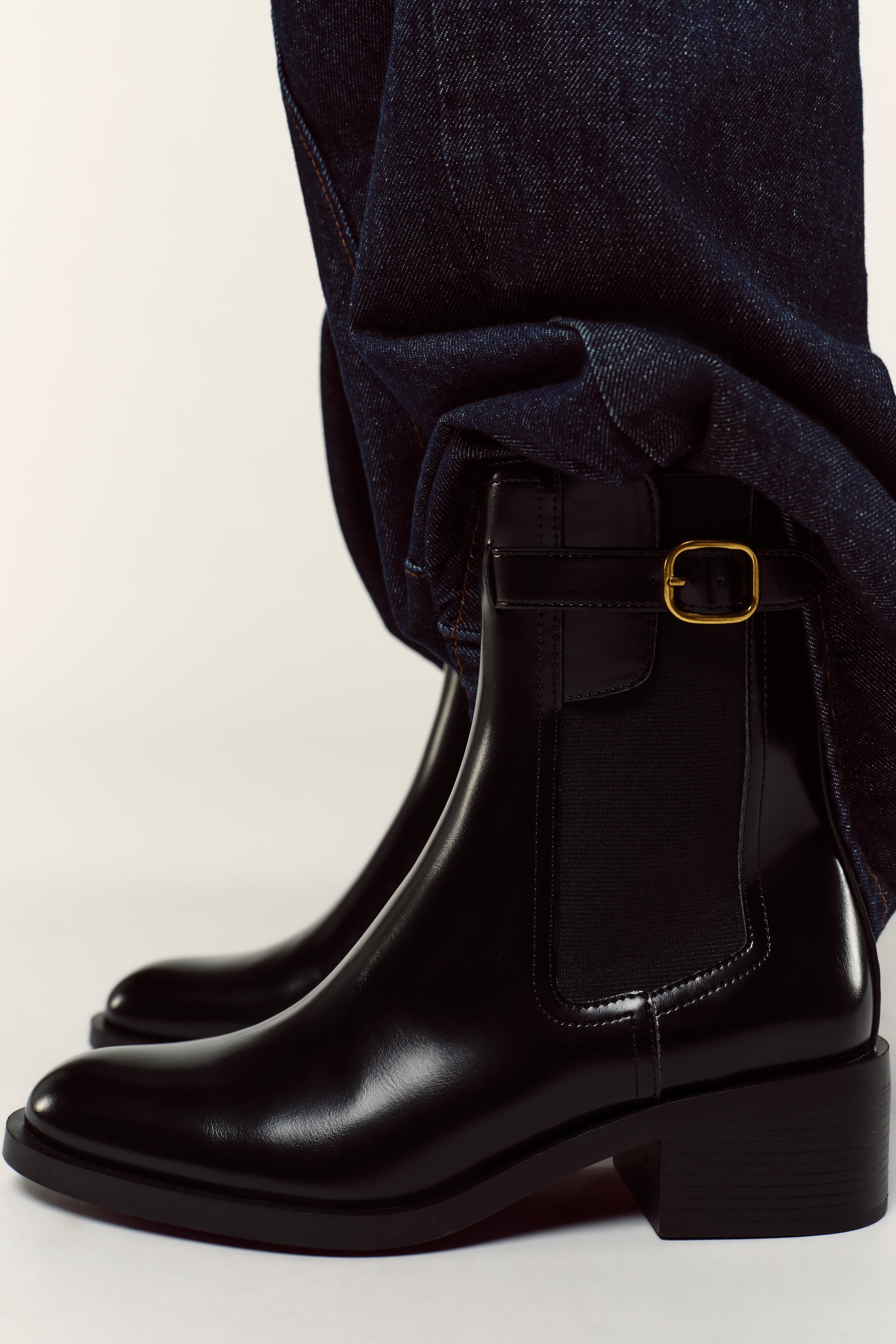 gadid anoniem elba black 新品未使用　rachel BUCKLE DETAIL ANKLE BOOTS - Black | ZARA United States