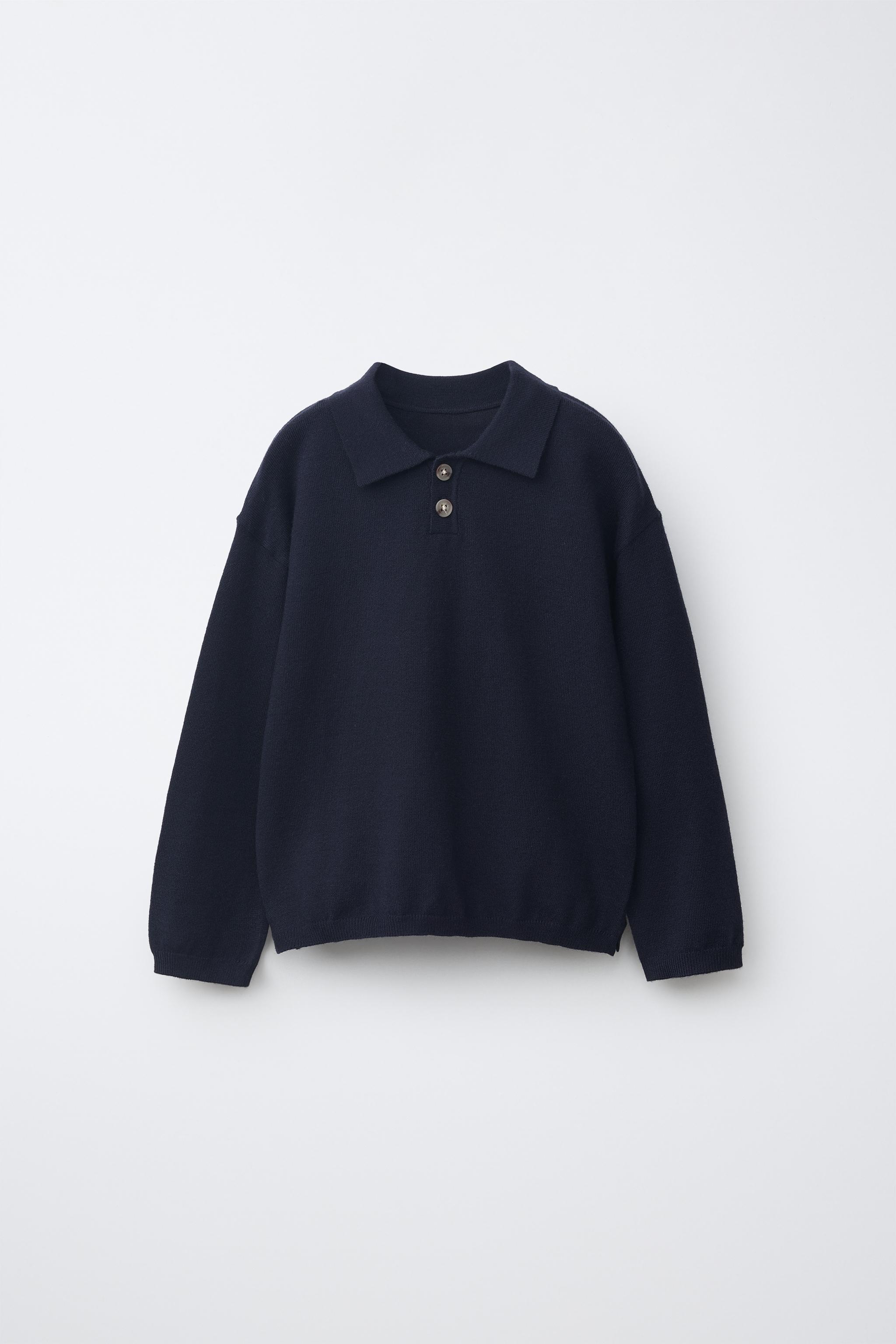 PLAIN KNIT POLO SHIRT - navy | ZARA South Africa