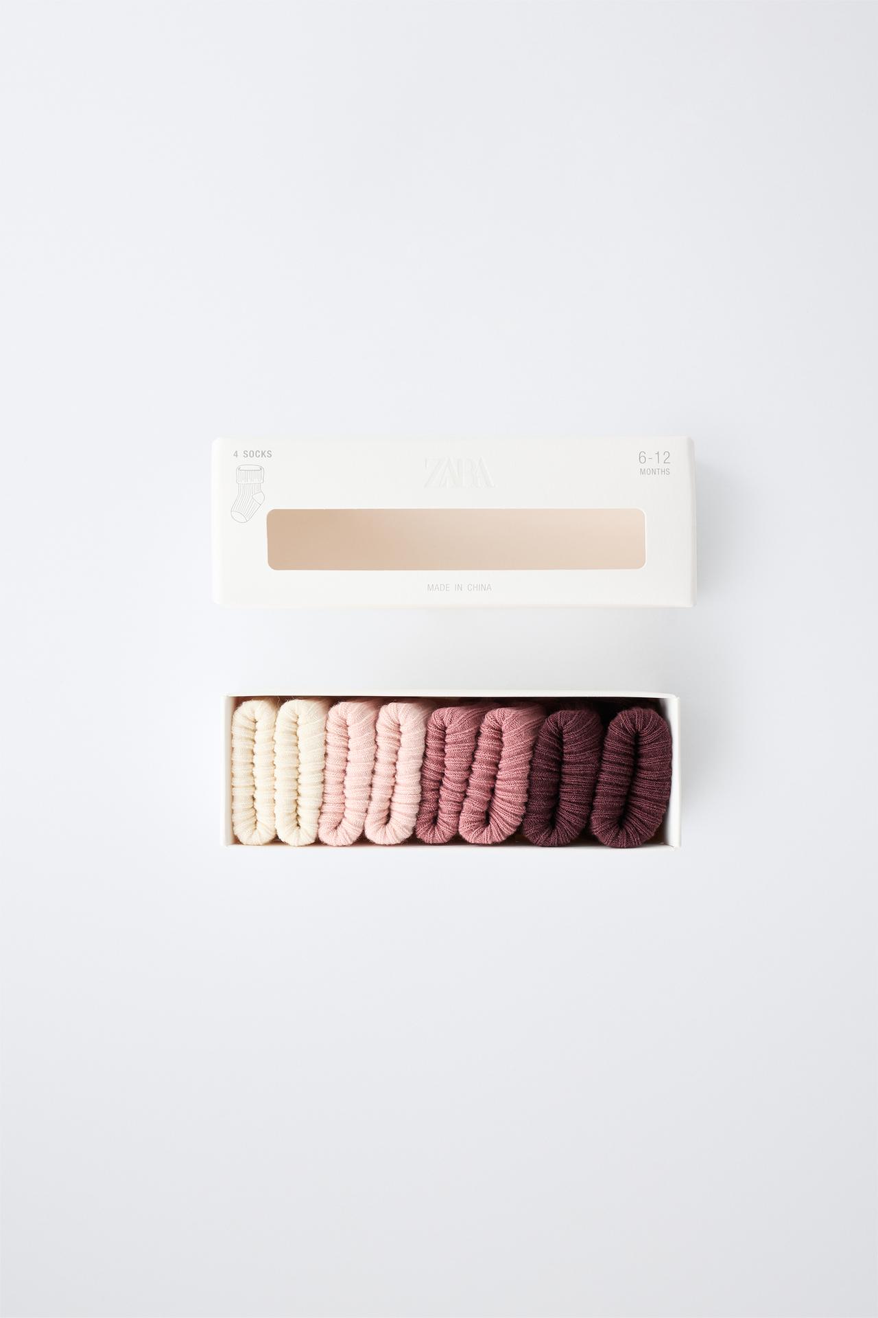 4-PACK OF COLORFUL SOCKS IN A GIFT BOX — Pink