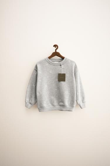 Zara ZARA TIMELESS - FLORAL EMBROIDERED SWEATSHIRT - Gray marl