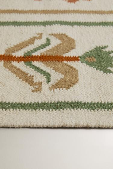 FLORAL WOOL RUG - Green by Zara - Image 2